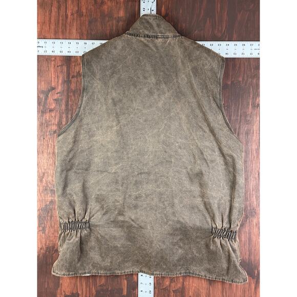 Cody James Dusty 3.0 Oil Coated Zip Up Vest Jacket Brown Plaid Liner Mens XL GUC - Picture 12 of 12